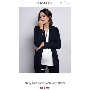 Seraphine The Work Edit Navy Tailored Maternity Blazer Size 4 New